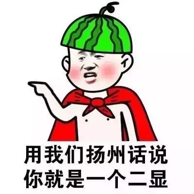 用我们扬州话说，你就是一个二显