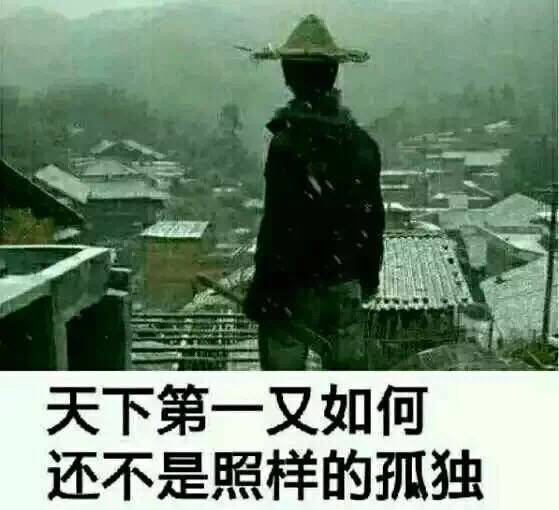 天下第一又如何，还不是照样的孤独