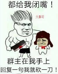 都给我闭嘴！大B哥群主在我手上，回复一句我就砍一刀！