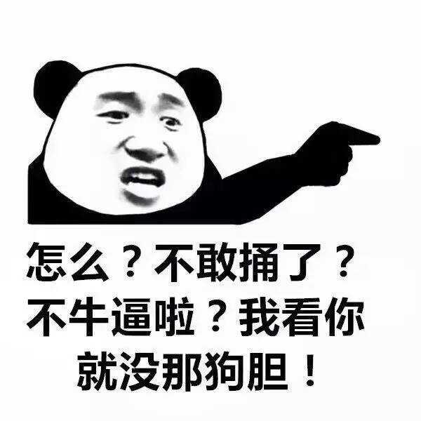 怎么？不敢捅了？不牛逼啦？我看你就没那狗胆！