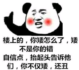 楼上的，你矮怎么了，矮不是你的错，自信点，抬起头告诉他们，你不仅矮，还丑