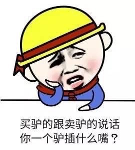 买驴的跟卖驴的说话，你一个驴插什么嘴？