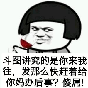 斗图讲究的是你来我在，发那么快赶着给你妈办后事？傻屌！