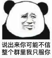 说出来你可能不信，整个群里我只服你