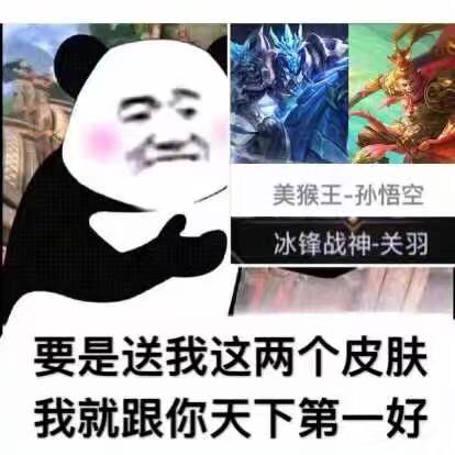 要是送我这两个皮肤，我就跟你天下第一好