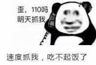 歪，110吗明天抓我速度抓我，吃不起饭了