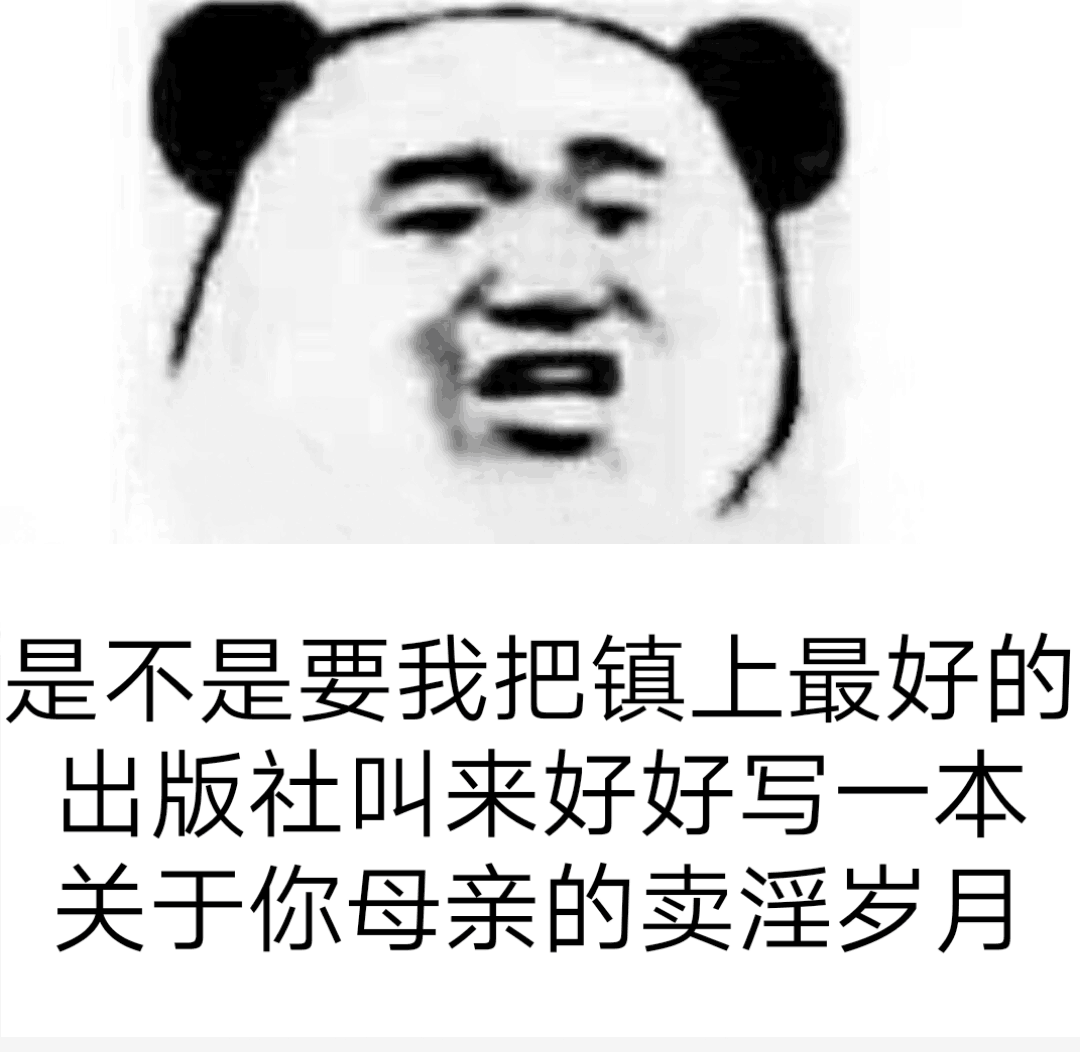 是不是要我把镇上最好的出版社叫来，好好写一本关于你母亲的卖淫岁月