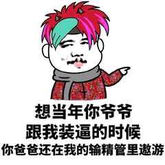 想当年你爷爷跟我装逼的时候，你爸爸还在我的输精管里遨游