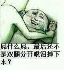 屌什么屌。最后还不是欢腿分开眼泪掉下来？