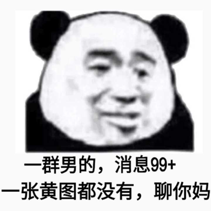 一群男的，消息99+张黄图都没有，聊你妈