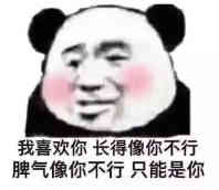 我喜欢你，长得像你不行脾气像你不行只能是你