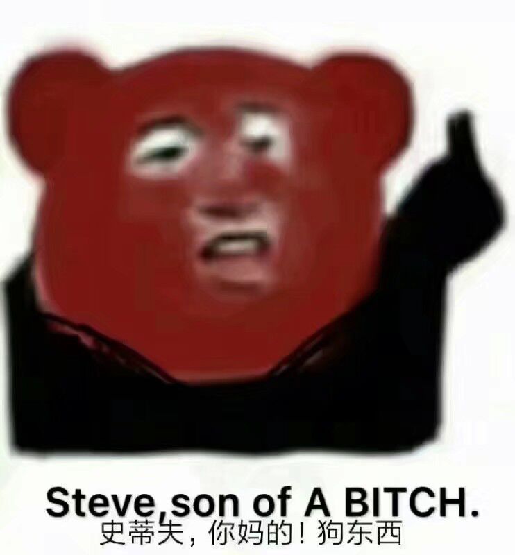 Steve， son of a bitch，史蒂失，你妈的！狗东西