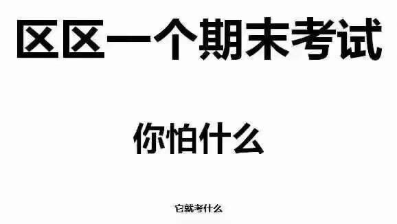 区区一个期末考试，你怕什么它就考什么