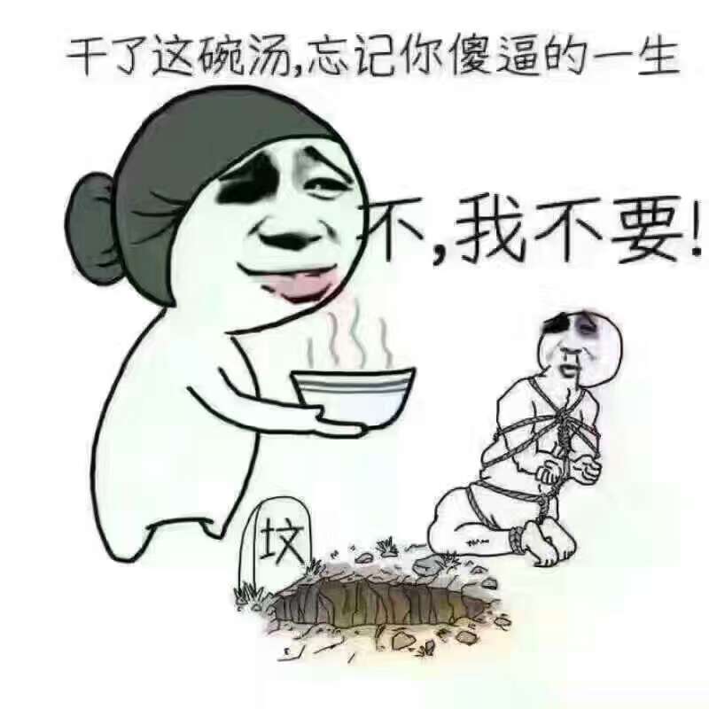 干了这碗汤，忘记你傻逼的一生，我不要！