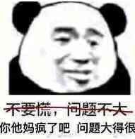 不要慌，问题不大，你他妈疯了吧，问题大得很