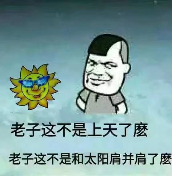 老子这不是上天了麽？老子这不是和太阳肩并肩了麽