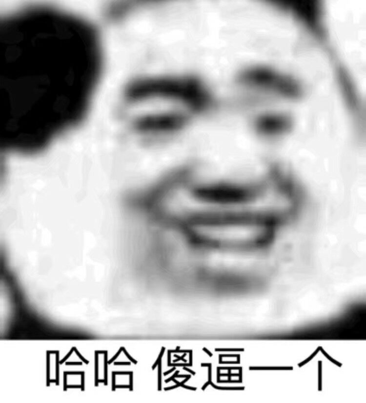 哈哈，傻逼一个