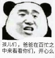 孩儿们，爸爸在百忙之中来看看你们，开心么