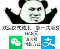 欢迎仪式结束，您一共消费648元