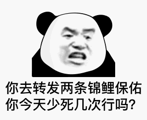 你去转发两条锦鲤，保佑你今天少死几次行吗？