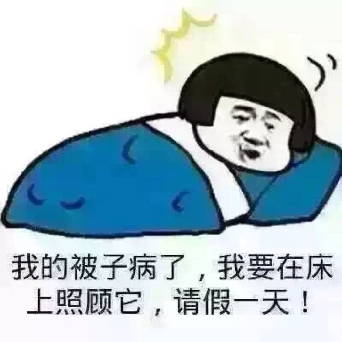 我的被子病了，我要在床上照顾它，请假一天！