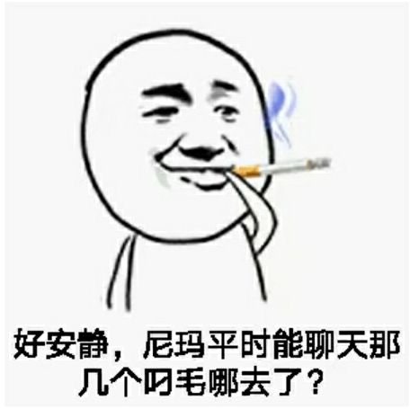 好安静，尼玛平时能聊天那几个叼毛哪去了？