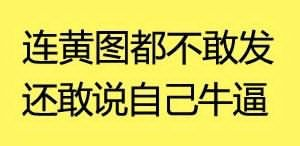 连黄图都不敢发，还敢说自己牛逼