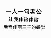 一人一句老公，让我体验体验后宫佳丽三千的感觉