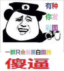 有种你发彩图，一群只会发黑白图的傻逼