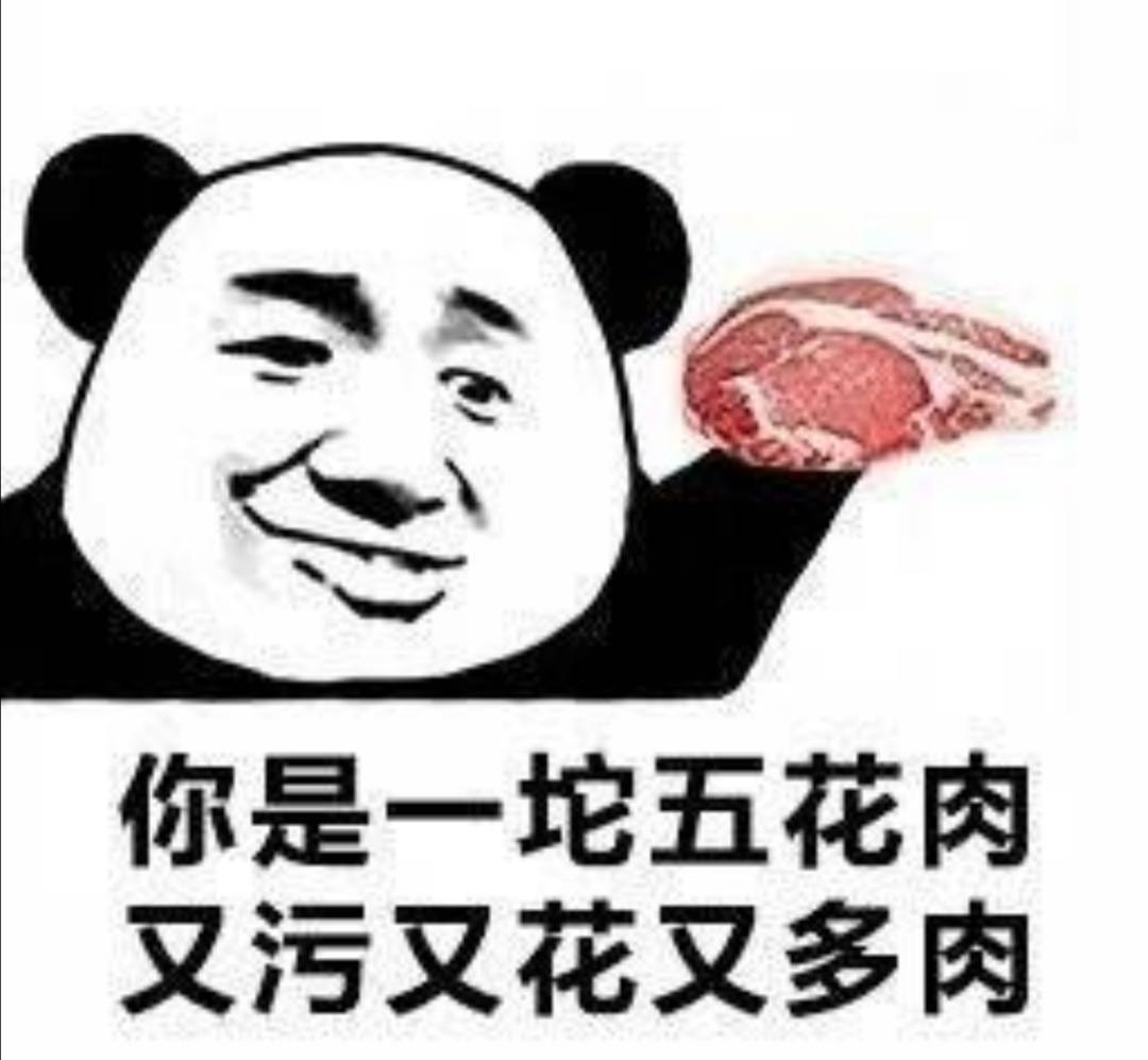 你是一坨五花肉，又污又花又多肉