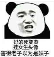 妈的死变态，挂女生头像，害得老子以为是妹子