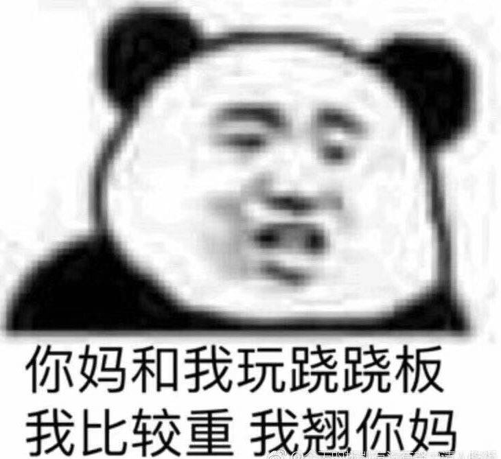 你妈和我玩跷跷板，我比较重我翘你妈