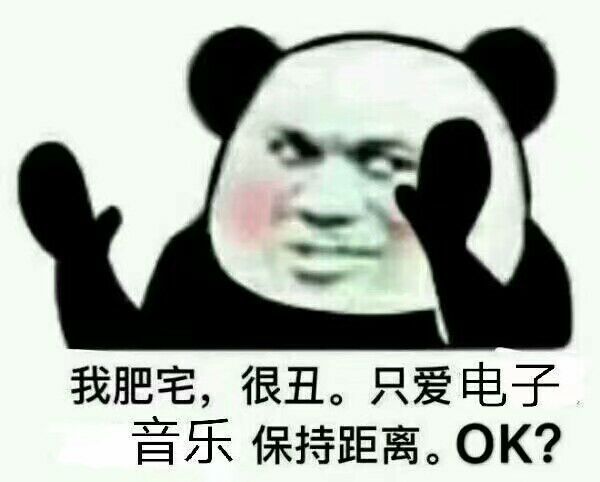 我肥宅，很丑。只爱电子音乐保持距离。OK？