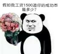 假如我工资1500，追你的成功是多少？