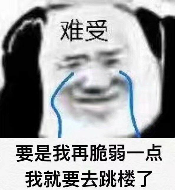 难受要是我再脆弱一点我就要去跳楼了