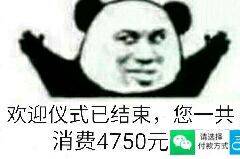 欢迎仪式已结束，您一共消费4750元