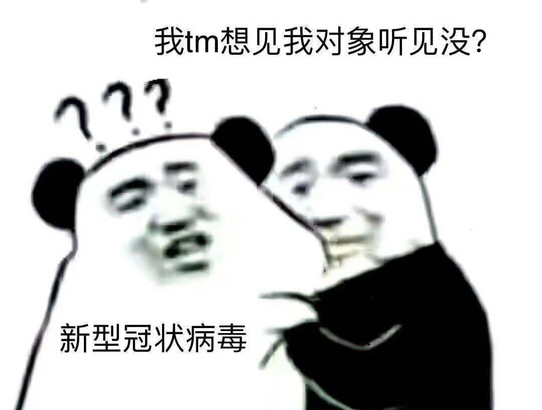 我tm想见我对象听见没？新型冠状病毒