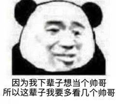 因为我下辈子想当个帅哥，所以这辈子我要多看几个帅哥